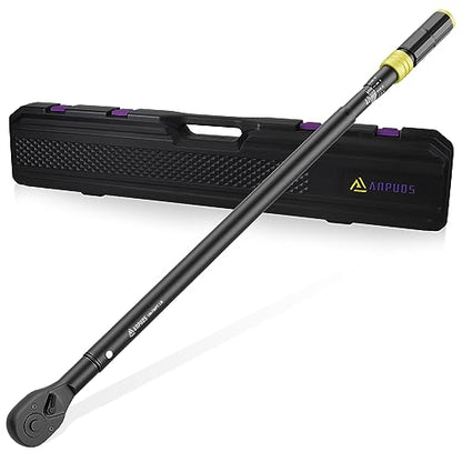 ANPUDS 3/4" Click Torque Wrench, 100-750 Ft-Lb/135.5-1017 Nm, Heavy Duty | ±3% Accuracy, 48-Tooth Quick Release, Cr-V Steel, Dual-Direction, for Semi Truck, Tractor, Diesel Engine, Farm & Industrial - size: 100-750 ft-lb / 135.5-1016.3 Nm