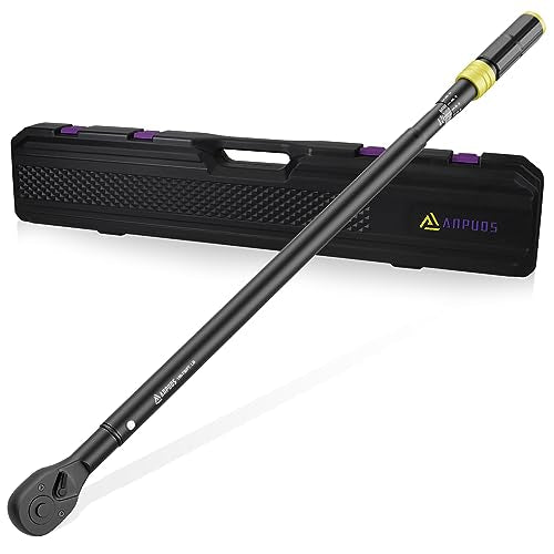 ANPUDS 3/4" Click Torque Wrench, 100-750 Ft-Lb/135.5-1017 Nm, Heavy Duty | ±3% Accuracy, 48-Tooth Quick Release, Cr-V Steel, Dual-Direction, for Semi Truck, Tractor, Diesel Engine, Farm & Industrial - size: 100-750 ft-lb / 135.5-1016.3 Nm