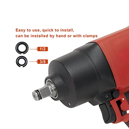(5+5 Sets) 3/8" & 1/2" Impact Wrench Retainer Rings with O-ring, Fit For Electric/Pneumatic Wrench, Including Anvil Retaining Ring Install Tool - size: 5+5 Sets 1/2"&3/8" Retainer Rings w/ O-Ring & Tool