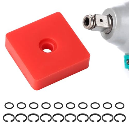 10 Pcs 3/8 Inch Impact Wrench Retainer Ring Kit with O-Ring & Clip, Replacement Accessory for Milwaukee, DeWalt, Pneumatic Tools, Automotive Repair and Heavy Duty Impact Wrenches