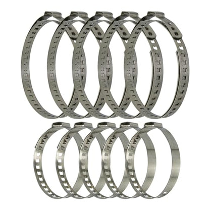 LAINLOY 10PCS CV Joint Boot Clamp Kit, Stainless Steel Adjustable Drive Shaft Axle Boot Clamps, Universal Automotive Accessories Fit for Steering Gear Gaiters, Silver