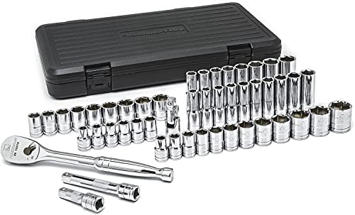 GEARWRENCH 49 Pc. 1/2" Drive 6 Pt. Socket Set, Standard/Deep, SAE/Metric - 80700D - style: 49 piece - 6 point