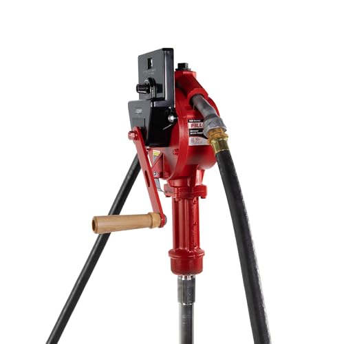 Fill-Rite FR112C Fuel Transfer Rotary Hand Pump w/Gallon Counter, Discharge Hose, Nozzle Spout, & Suction Pipe - style: Rotary Pump w/Gallon Counter