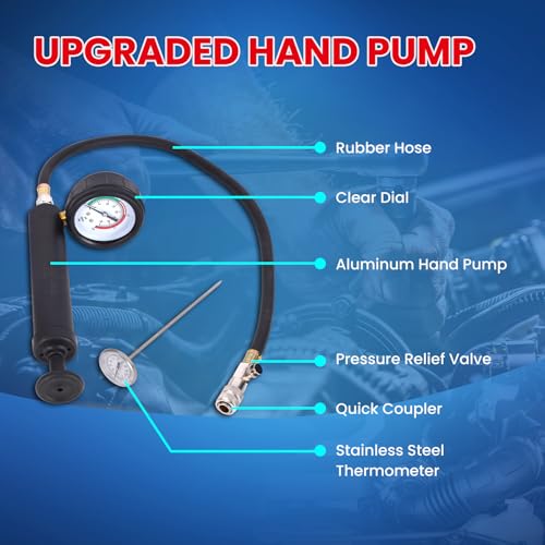 MOCA 28pc Motor Tech Coolant Pressure Tester & Vacuum Refill Kit, Complete automotive coolant system maintenance set includes vacuum pump and refill accessories for efficient vehicle coolant servicing - size: 28 PCS