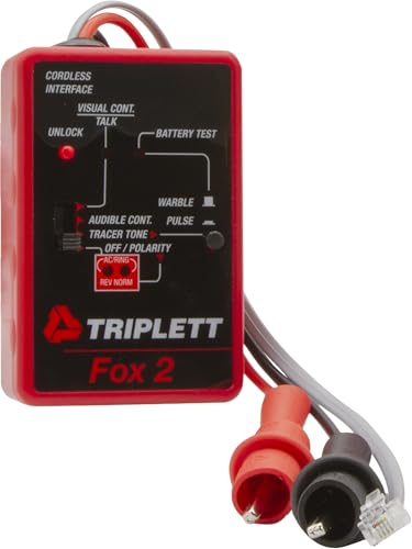 Triplett 3399 Fox & Hound Premium Tone and Probe Wire Tracing Kit Generates Multiple Tones with Adjustable Sensitivity for Electrical Wire, LAN Cable, Telephone,Black