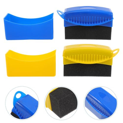 2pcs Tire Brushes and Wheel Polishing Sponge Set with Lid for Automotive Tire Cleaning and Interior Detailing, Multi-Purpose Car Care Tools for Vehicle Maintenance
