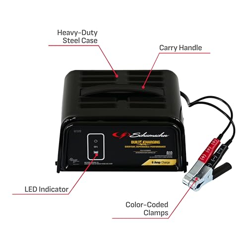 Schumacher Electric Battery Charger and Maintainer, SC1320, 3-in-1, Fully Automatic, 6 Amps, 6 Volt, 12 Volt, for Car, SUV, Truck, and Marine Batteries (Pack of 2) - size: No Size (Pack of 2)