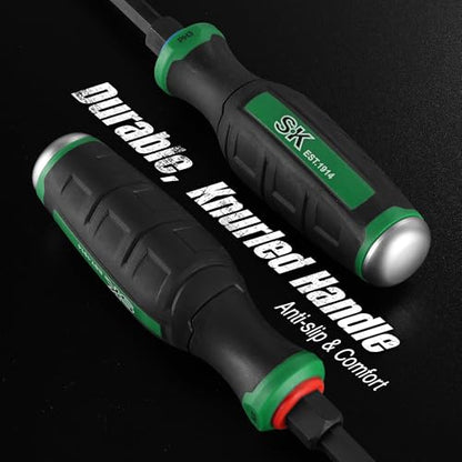 SK 6-Piece Heavy Duty Screwdriver Set, Demolition Driver, Slotted and Phillips, S2 Steel, SureGrip Handle - size: 6PC
