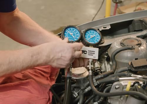 OTC 5609 Cylinder Leakage Tester Kit - Quickly Diagnose Internal Engine Problems like Bad Rings, Valves, and Leaking Head Gaskets | Dual 2-1/2 Gauges, Pressure-Regulated Manifold, 24 Hose, 10/12/18 Mm Adapters, Hard Case