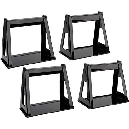 Fixed Height Steel Racing Jack Stands, Set of 4 | 15x9.5in Wide Base for Stability on Soft Surfaces, Fixed Height 12in for Service Clearance, Supports 3000 lb Per Stand