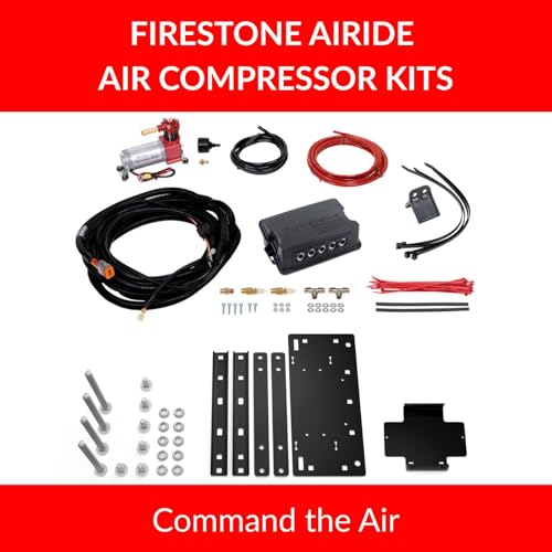 Firestone Airide Ride-Rite Rear Air Spring Kit with Air Command Dual Path Wireless App & Remote Standard Compressor fits 1999-2026 F350 & 1999-2025 F450 Cab Chassis with 0" Lift | Decal - size: Dual Path