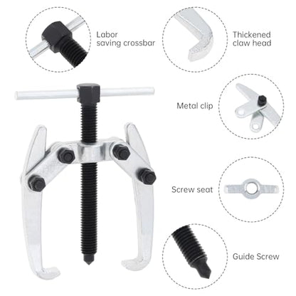ChgImposs 2.5 Inch 2-Jaw Gear Puller, High Carbon Steel Heavy-Duty Bearing & Pulley Remover, Adjustable 10-65mm Jaw Spread, 1.5T Capacity - size: 10-65mm