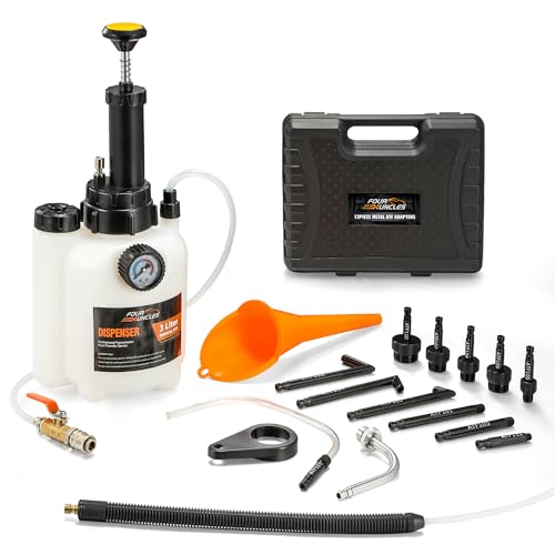 FOUR UNCLES 3L Transmission Fluid Pump Kit with 13 ATF Adapters | 3L Fluid Capacity, 13 ATF Adapters, Pressure Monitoring, Quick Release Valve, Professional Service Kit - size: 3L（13pcsAdapter）