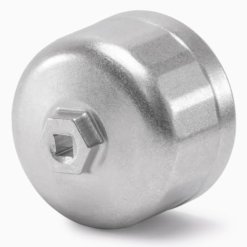 86.4mm 16Flutes Oil Filter Cap Wrench Removal Tool Socket for BMW Engines/for Volvo with 86mm Filter Housing Caps, Silver Heavy-Duty Aluminum - style: Aluminum