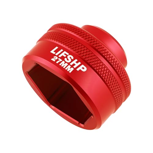 27MM Oil Filter Socket,3/8" Drive For BMW330i Mercedes Ford Nissan Dodge Hyundai Kia Mini Fiatand Other Vehicles Oil/Fuel Filter Removal Tool-Red - color: Red, size: 27MM