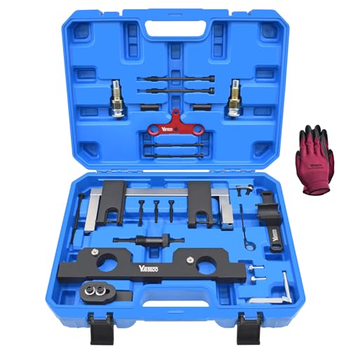 Camshaft Alignment Timing Tool Kit, Compatible with BMW N20 N26 Engine, with Flywheel Holder Tool & Balance Shaft Tool & Fuel Injector Install Removal Tool, with Gloves - size: 23PC