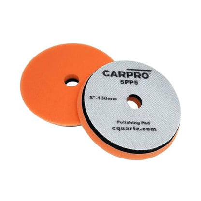 CARPRO Orange Polishing Pad - Car Polishing Pads for Buffing, Cutting, & Polishing, Foam Polishing Pad for Paint Correction - Hook and Loop Car Buffer Pads w/Tapered Edge - 5" (1 Pad) - size: 5 inch (Pack of 1)