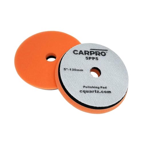 CARPRO Orange Polishing Pad - Car Polishing Pads for Buffing, Cutting, & Polishing, Foam Polishing Pad for Paint Correction - Hook and Loop Car Buffer Pads w/Tapered Edge - 5" (1 Pad) - size: 5 inch (Pack of 1)
