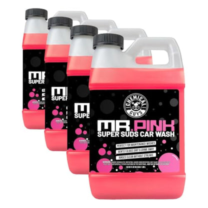 Chemical Guys Mr. Pink Car Wash Soap - 64 oz Super Suds Foaming Car Wash Soap for Cannon, Blaster, or Bucket Washing - pH Balanced, Safe on Wax, Sealant, Ceramic, and Clear Coat Finishes (Pack of 4) - size: 64 Fl Oz (Pack of 4)