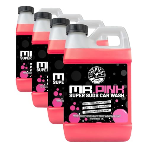 Chemical Guys Mr. Pink Car Wash Soap - 64 oz Super Suds Foaming Car Wash Soap for Cannon, Blaster, or Bucket Washing - pH Balanced, Safe on Wax, Sealant, Ceramic, and Clear Coat Finishes (Pack of 4) - size: 64 Fl Oz (Pack of 4)