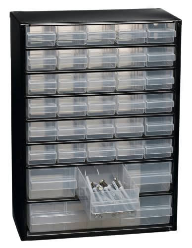 Raaco Steel Storage Cabinet, Standard 34-Drawer (C9-34) - Nuts & Bolts | Clear Polypropylene Plastic Drawer, Small Parts Organizer, Screws, Nuts & Bolts, Crafts & Hardware - For workshop and garage - size: Standard-34D, style: Steel Cabinets