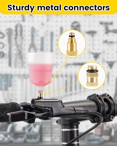 CHUMXINY Brake Bleed Kit for Shimano, TEKTRO, TRP Hydraulic Disc Brakes. Bicycle Hydraulic Brake Bleed Kit Includes Brass Connector, 150ML Mineral Oil Brake Fluid