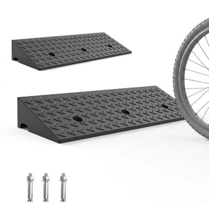 Curb Ramp, Heavy Duty Rubber Curb Ramp for Driveway, Non-Slip Threshold Ramp for Garage, Sidewalk, and Shed, High Load Capacity for Low Profile Vehicles(L39×W7×H3.5in) - size: L39×W7×H3.5in
