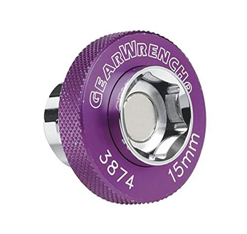 GEARWRENCH 3/8" Drive Magnetic Oil Drain Plug Metric Socket, 15mm - 3874D