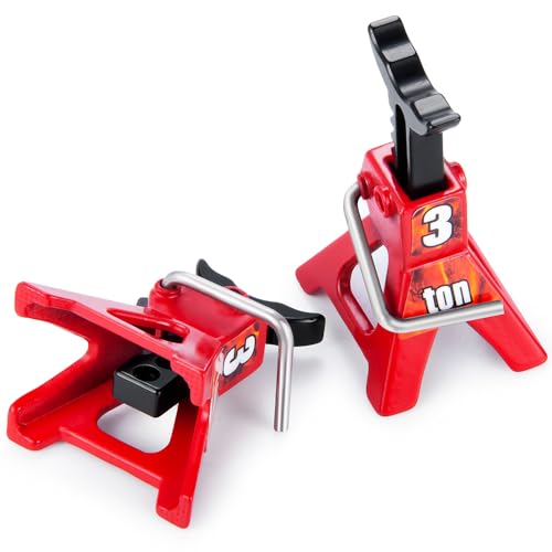 MORLORDY 2Pcs RC Jack Stands 3 Ton Adjustable Height Simulation Jack Stands for TRX4-M SCX24 1/18 1/24 Scale RC Crawler Car