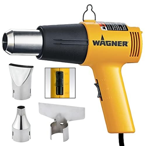 Wagner Spraytech 2417344 HT1000 Heat Gun Kit, 3 Nozzles Included, 2 Temp Settings 750ᵒF & 1000ᵒF, Great for Shrink Wrap, Soften Paint, Bend Plastic Pipes, Loosen Bolts and More - size: HT1000 (Kit)