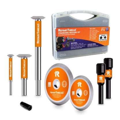 Repair Kits - Faster & Easier to Chase, Restore & Clean Internal or External Threads, All in One Universal Thread Files Set, Inch, Metric, Grooves, Glands, Acme, Buttress Thread - size: Standard Kit (8pc)