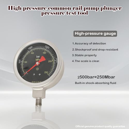 Common Rail Diesel High Pressure 2500 Bar Tester Kit with Pressure Limiting Valve Common Rail Pump Plunger Pressure Test Tool Set