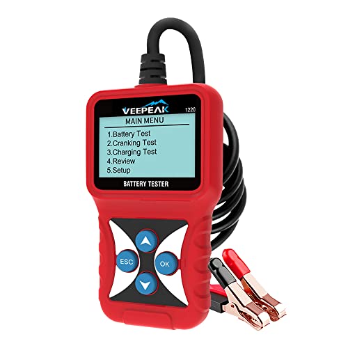 Veepeak 12V Car Battery Tester, Load Tester Automotive 100-2000 CCA Alternator Analyzer Digital Battery Vehicle Charging & Cranking System Testing Tool for Cars Trucks Motorcycles Boats ATVs RVs