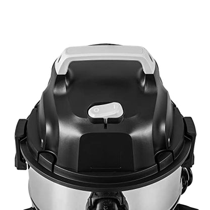 Amazon Basics Wet Dry Shop Vacuum Cleaner, 4 Gallon, 3 HP Stainless Steel, Grey/Black - size: 4 gallon Shop, 3 HP