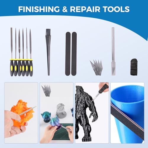 Sovol 3D Printer Tools Kit, 36 PCS 3D Printer Accessories with Deburring Tool, Digital Caliper, Art Knife Set, Removal Tools, Cutters, Pliers and Tools Storage Bag for Smoothing, Finishing, Craving - style: 36 Pcs