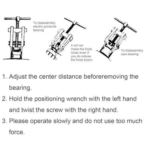 Two Jaws Bearing Puller/Remover, Adjustable Two Jaw Puller Tool, Bearing Puller Tool, Carbon Steel Pump Pulley Remover (8 inch)