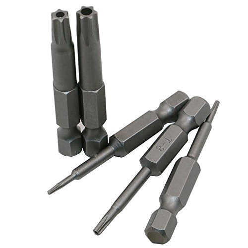 Yakamoz 12pcs 1/4 Inch Hex Shank T5-T40 Torx Head Screw Driver Bit Set Security Tamper Proof Star 6 Point Screwdriver Kit Tools - color: 12pcs/ 50mm