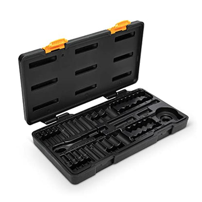 GEARWRENCH 51 Pc. 1/4 Inch Drive 6 Pt. 120XP Mechanics Tool Set, Standard & Deep, SAE/Metric - 80300P - size: 1/4"