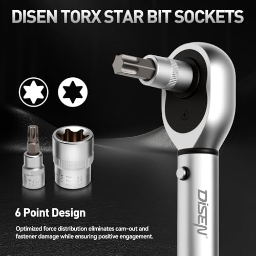 34-Piece 3/8'' Drive Torx Star Bit sockets CR-V E-Socket Set, E4-20, T10-60, Tamper Proof Set TT10-TT55, 5/16"F to 3/8"M adapter with Storage Case,S2 Steel, Ideal for Car,Trucks,Home Improvement - style: Torx Bit Socket