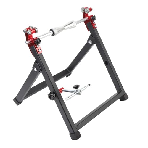Tbest Wheel Balancer Truing Stand Portable Adjustable Balancing Tool for Sport Bike Fits up to 23in Rim Black
