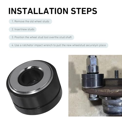 22800 Wheel Stud Installer, Steel Wheel Stud Installer Tool, Wheel Lug Stud Installer and Remover, Compatible with Most Cars SUVs and Light-Duty Trucks(Black)