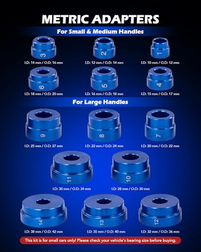 Orion Motor Tech 33pc Bearing Press Kit for Small Vehicles, Bearing Race and Seal Driver Set with Metric SAE Adapters, Seal Driver Set with 3 Knurled Handles - style: Small