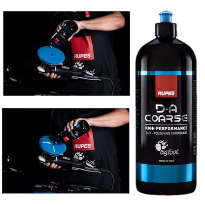 Rupes D-A Series Two 1-Liter Bottles Cut Polishing Compound & Six Count 6" Coarse Cutting Foam Pads - Excellcent Clarity, Low Dusting & Easy Wipe Off - size: 6"