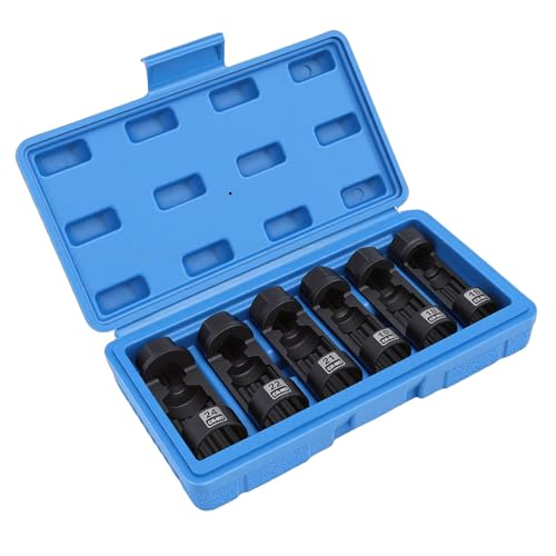ANGGREK 6Pcs Suspension Strut Nut Socket Set 16mm 18mm 19mm 21mm 22mm 24mm CRMO Shock Absorber Strut Nut Removal Tool Kit with Storage Case for Vehicle Suspension Repair