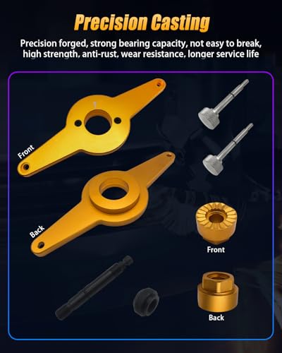 Vibration Damper Holding Tool Replaces T10531, Crankshaft Pulley Shock Absorber Removal Kit Compatible with Audi Skoda Seat VW 1.8 2.0 4V TFSi EA888 Engines