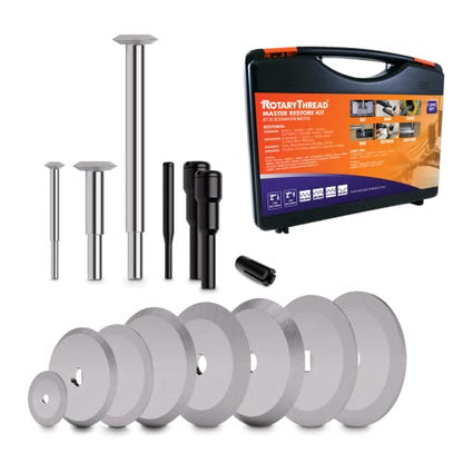 Repair Kits - Faster & Easier to Chase, Restore & Clean Internal or External Threads, All in One Universal Thread Files Set, Inch, Metric, Grooves, Glands, Acme, Buttress Thread - size: Master Kit (15pc)