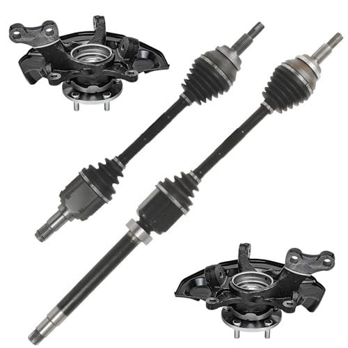 Detroit Axle - FWD Front Steering Knuckles Wheel Hub Bearings CV Axles Kit Replacement for 2004-2010 Toyota Sienna - 4pc Set - size: 4UX48618/Kit