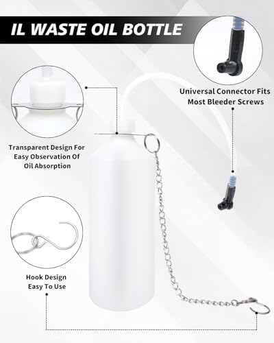 Brake Bleeder Kit with 3L Pressure Pump | 1L Catch Bottle, Fluid Dropper, Upgraded Adapters (43.5/45/49.5/50.7mm), Master Cylinders, One-Person Use