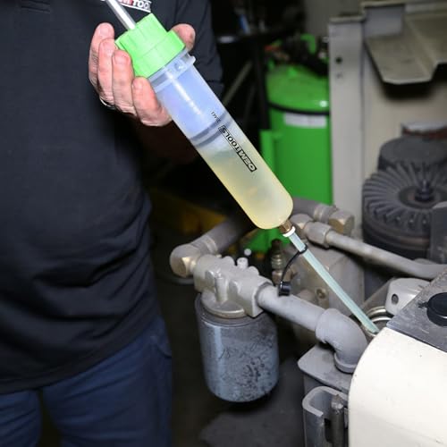 OEMTOOLS 500cc Fluid Extractor and Filler Pump – High-Capacity Precision Vacuum Pump for Brake Fluid, Transmission, Power Steering, and Coolant – Dual-Scale Cylinder, Extension Tubes, service Design - style: 500cc