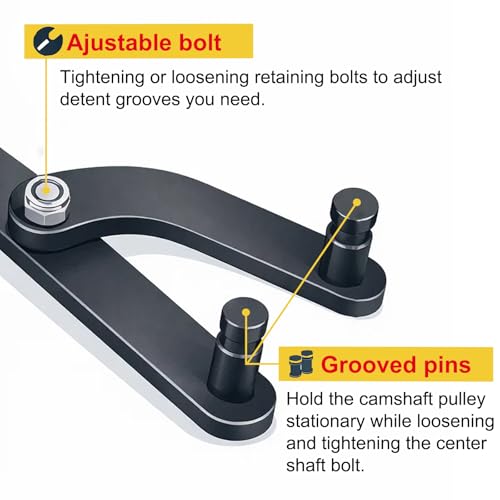 Crank Pulley Harmonic Damper Holding Tool Set with Crank Bolts - Universal Camshaft Pulley Holder Wrench for 22RE, 2RZ, 3RZ, 3.0L 3.3L V6, 4.0L 4.7L V8 Engines, Engine Repair Tools